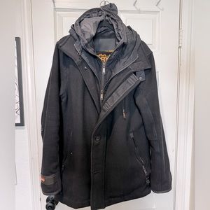Superdry “Premier Pea Trench” Coat XL